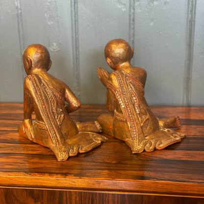 Antique Burmese Wooden Monks