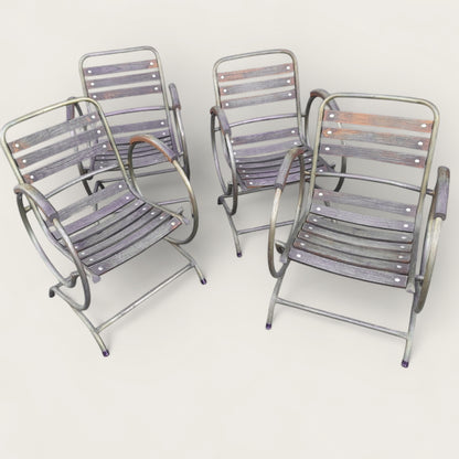Tubular Metal Armchairs