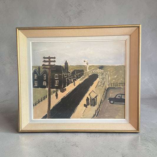 Oil Painting of a Train Station