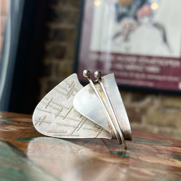 K&L Modernist Silver Brooch