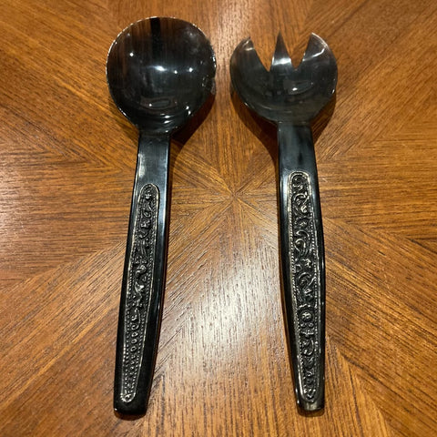 Vintage Horn Salad Servers