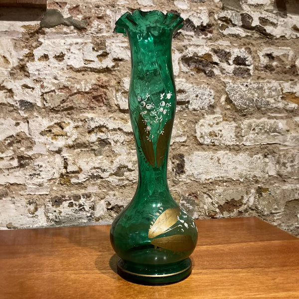 Victorian Green Glass Vases