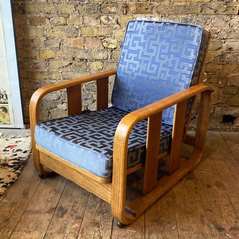 1930s Heals Oak Lounge Chair