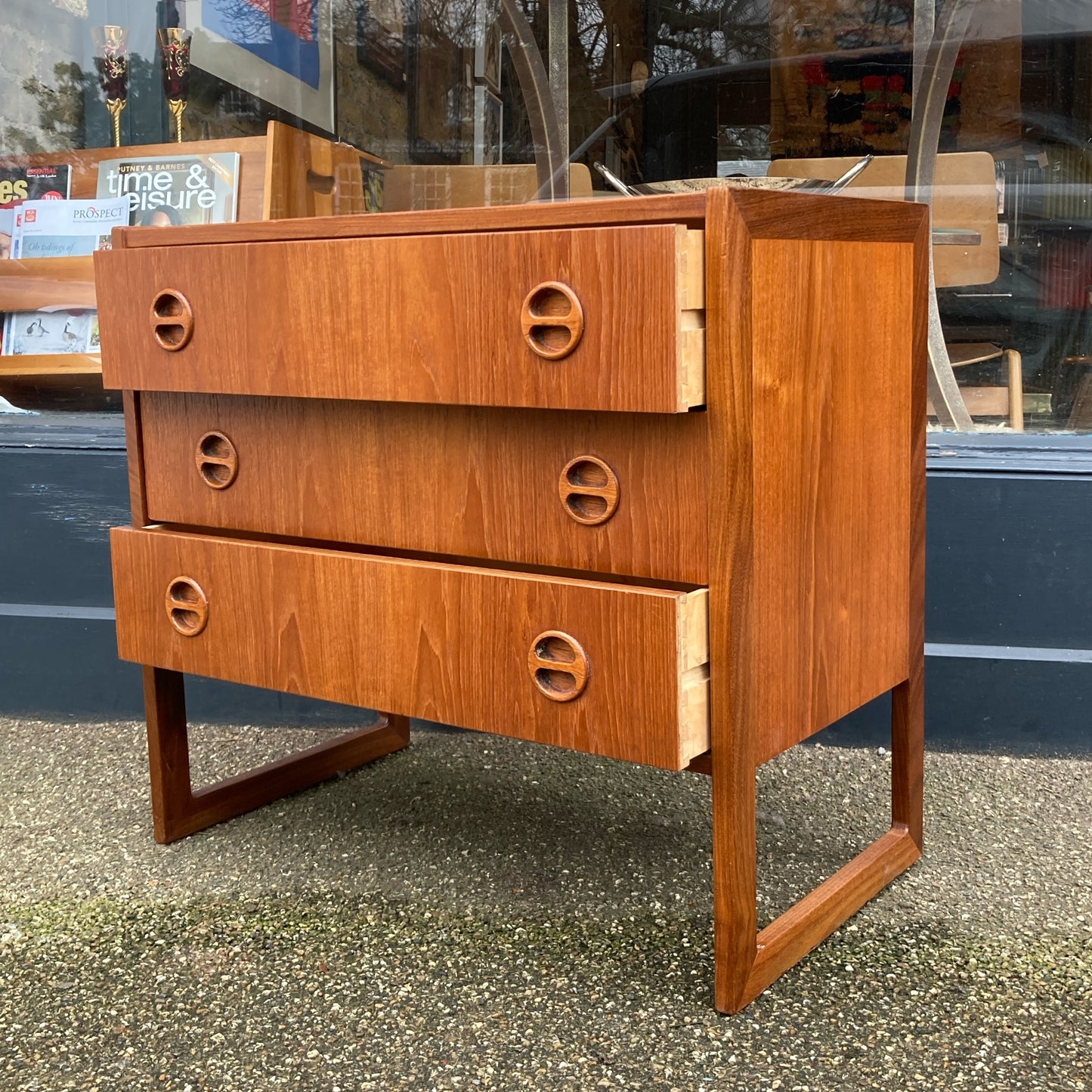 Teak Domino Chest Of Drawers