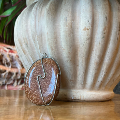 Goldstone & Silver Pendant