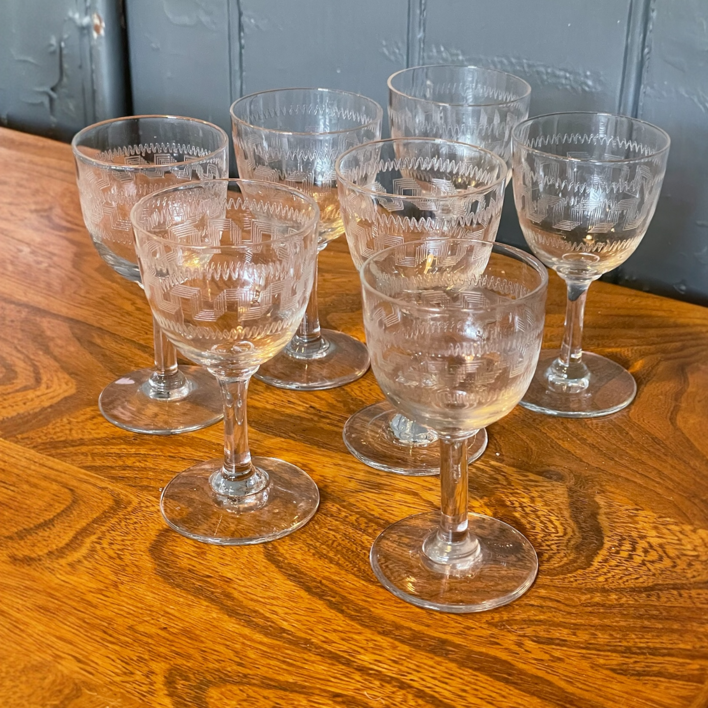 Set of Six Edwardian Sherry Glasses