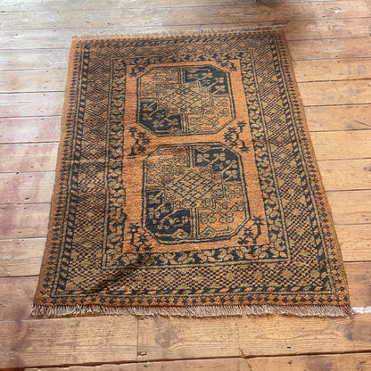 1960s Golden Afghan Rug