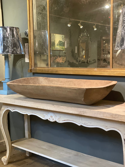 C19 Carved Pine Dough Trough