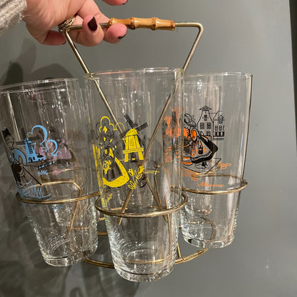 Fifties Dutch Glass Carrier