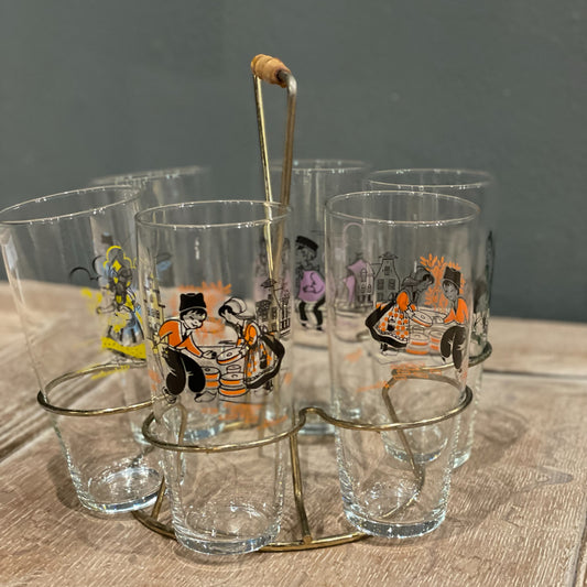 Fifties Dutch Glass Carrier