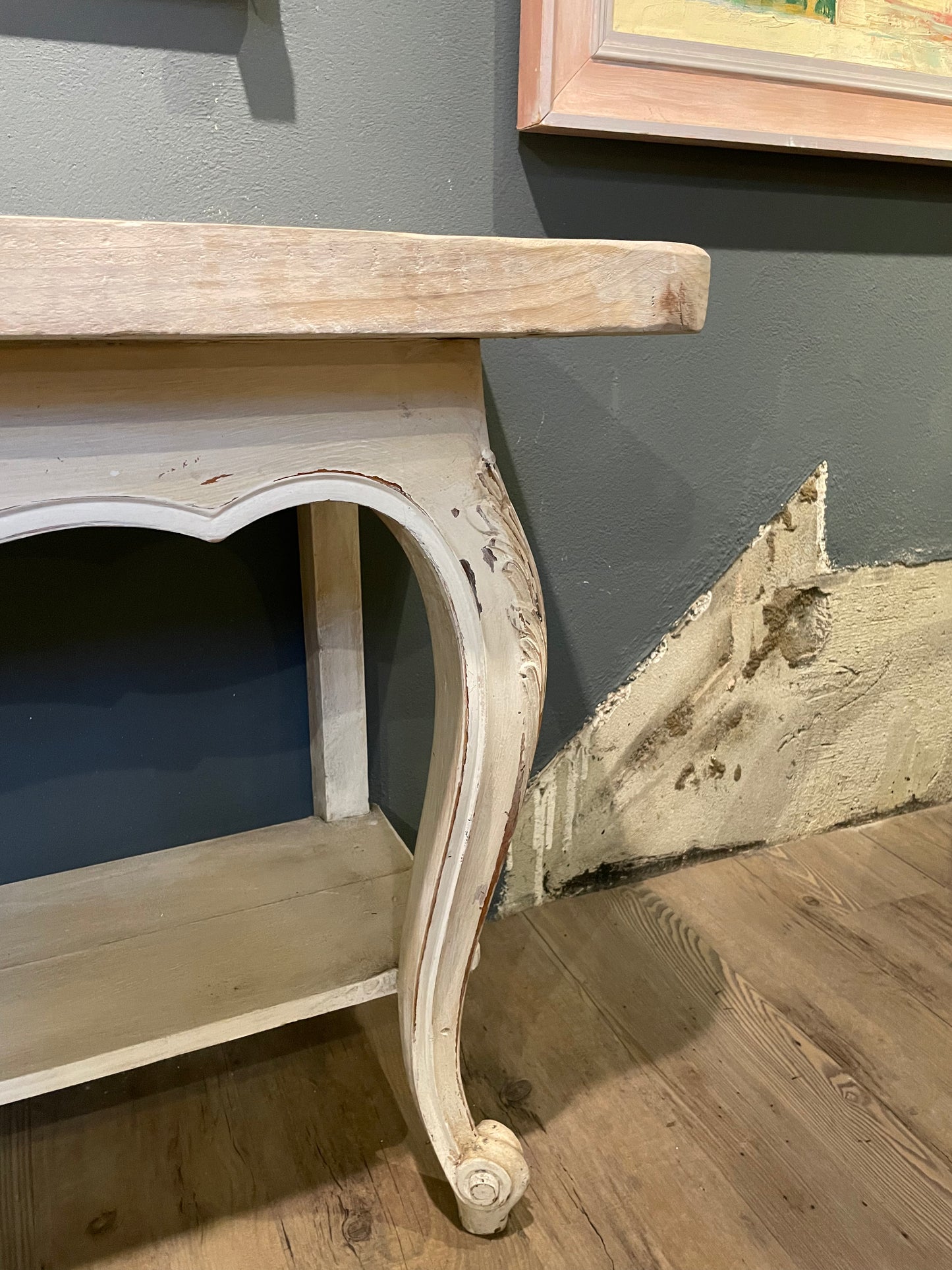 Carved Pine Console Table