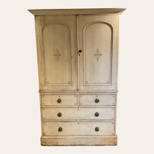 Georgian painted pine linen press