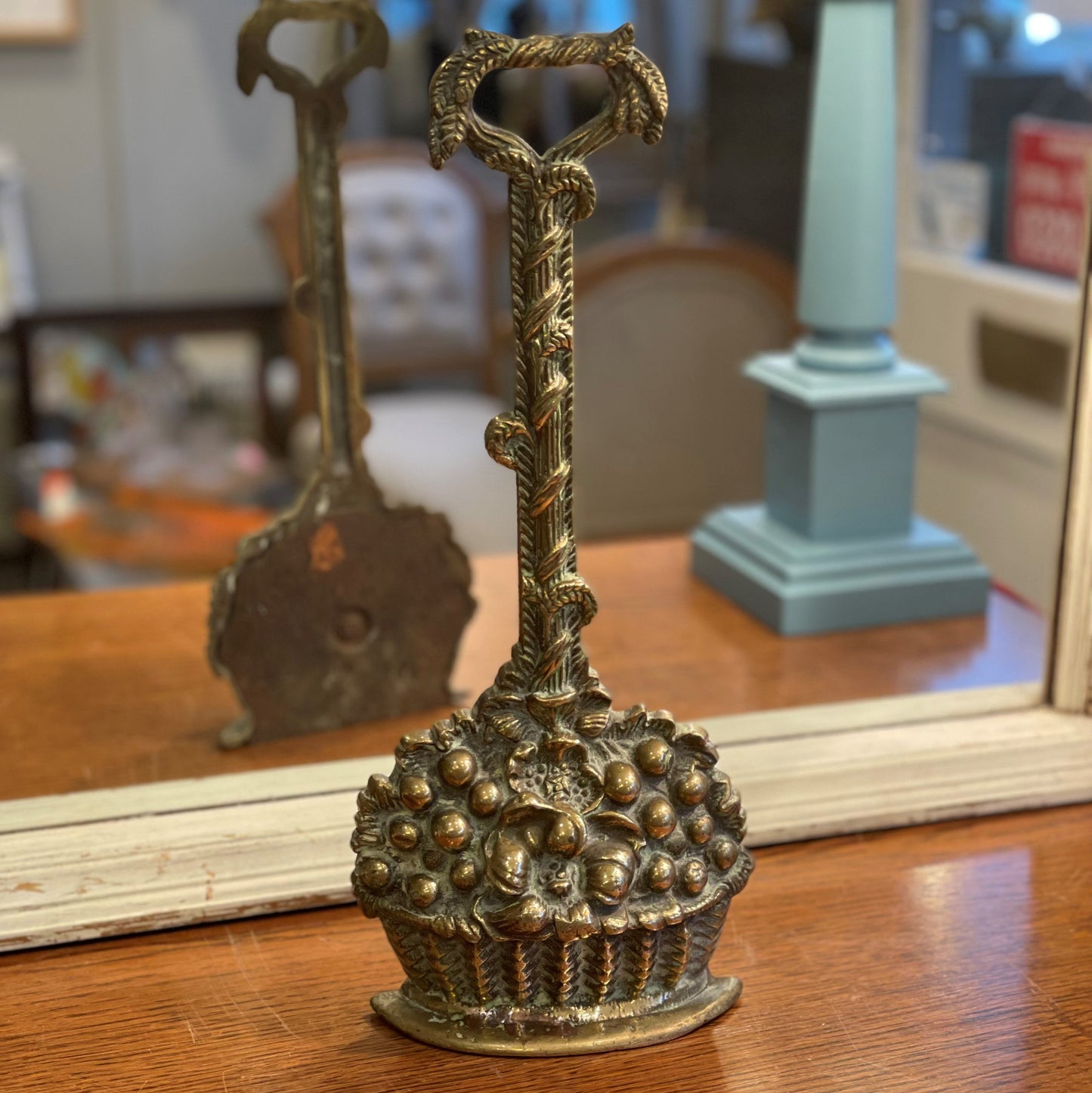 Brass Flower Basket Doorstop
