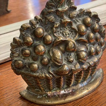 Brass Flower Basket Doorstop