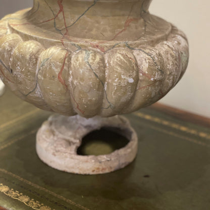 French Cast Iron Painted Urn