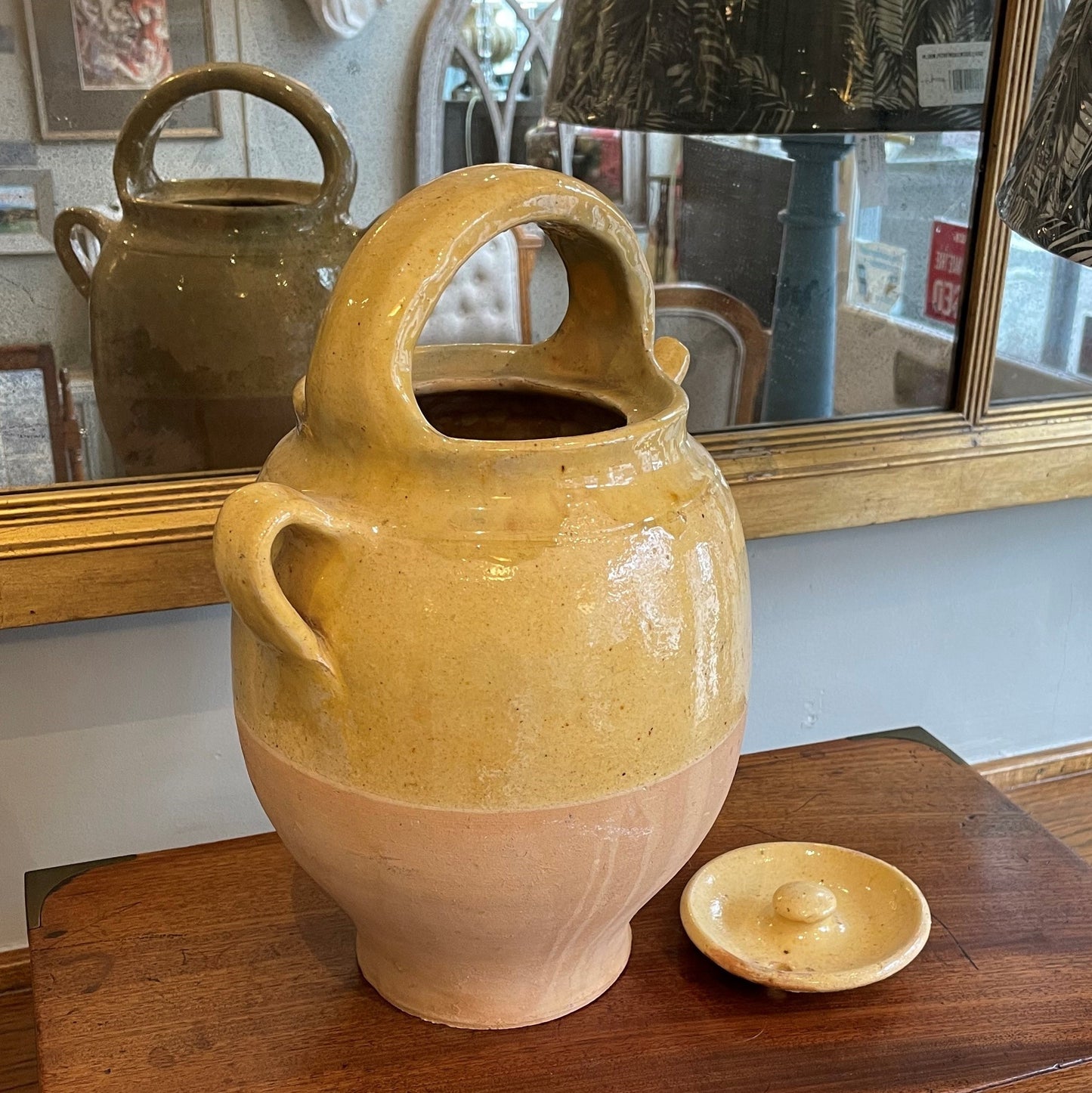 French Olive Oil Ceramic Jug