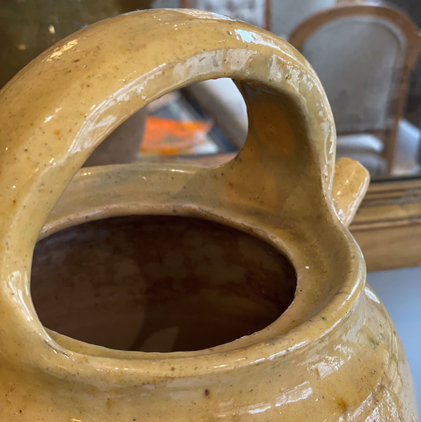 French Olive Oil Ceramic Jug