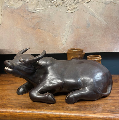 Pottery Oxen Spill Vase