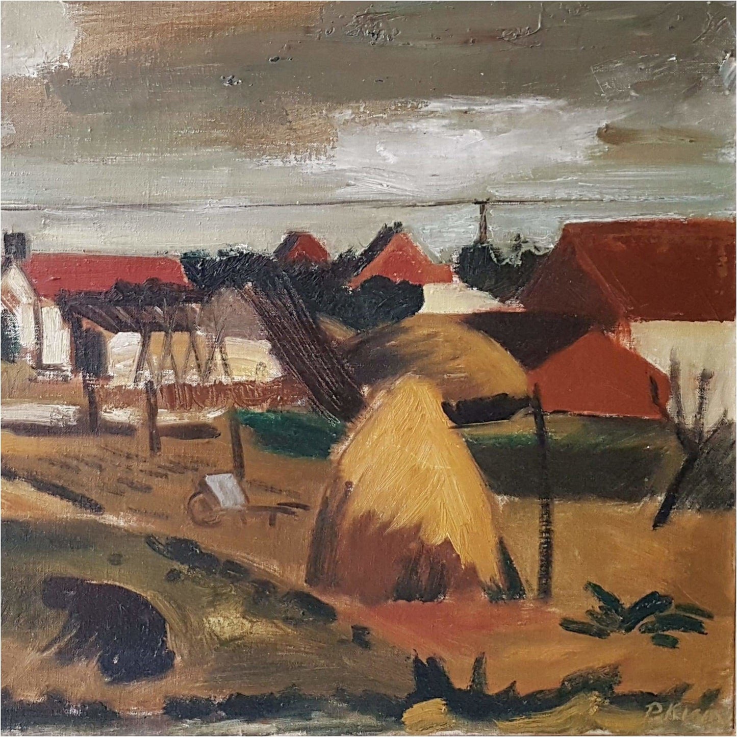 Art - A Farm Scene In France Or Belgium