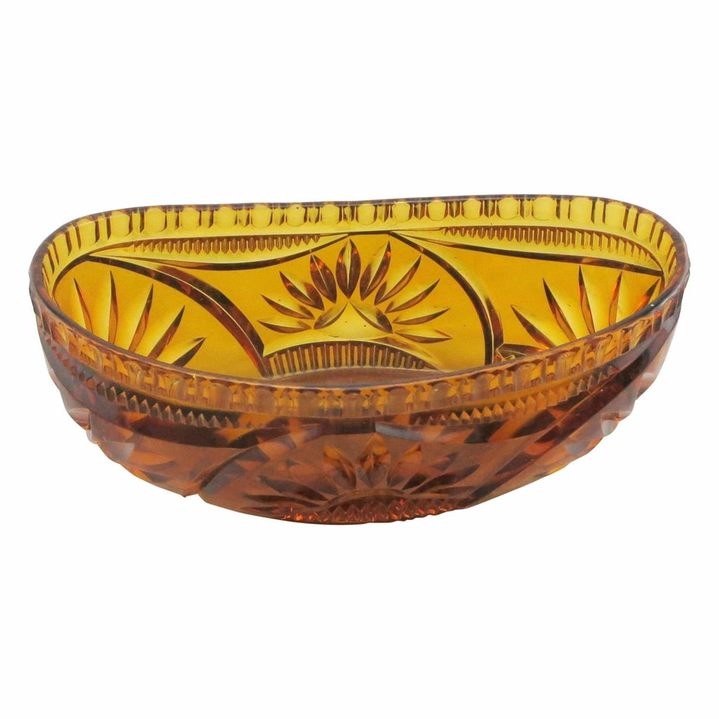 Glass - Amber Pressed Glass Bowl