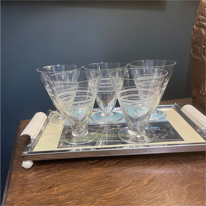 Art Deco Cocktail Glasses - Glass