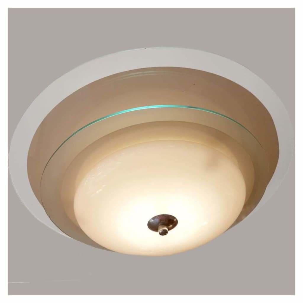 Lighting - Art Deco Opaline Glass Ceiling Light