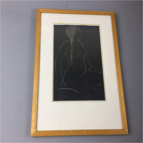 Art - Eric Gill, Female Nude Engraving