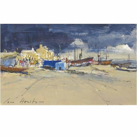 Art - Ian Houston, A Queue For Fish On Worthing Beach