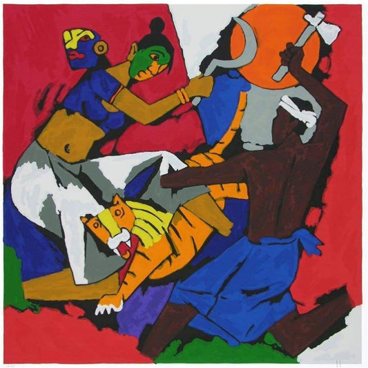Art - M.F. Husain, Kerala II With Tiger