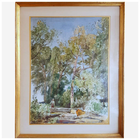 Art - Sir Herbert Edwin Pelham Hughes-Stanton RA - A Figure Amongst Trees