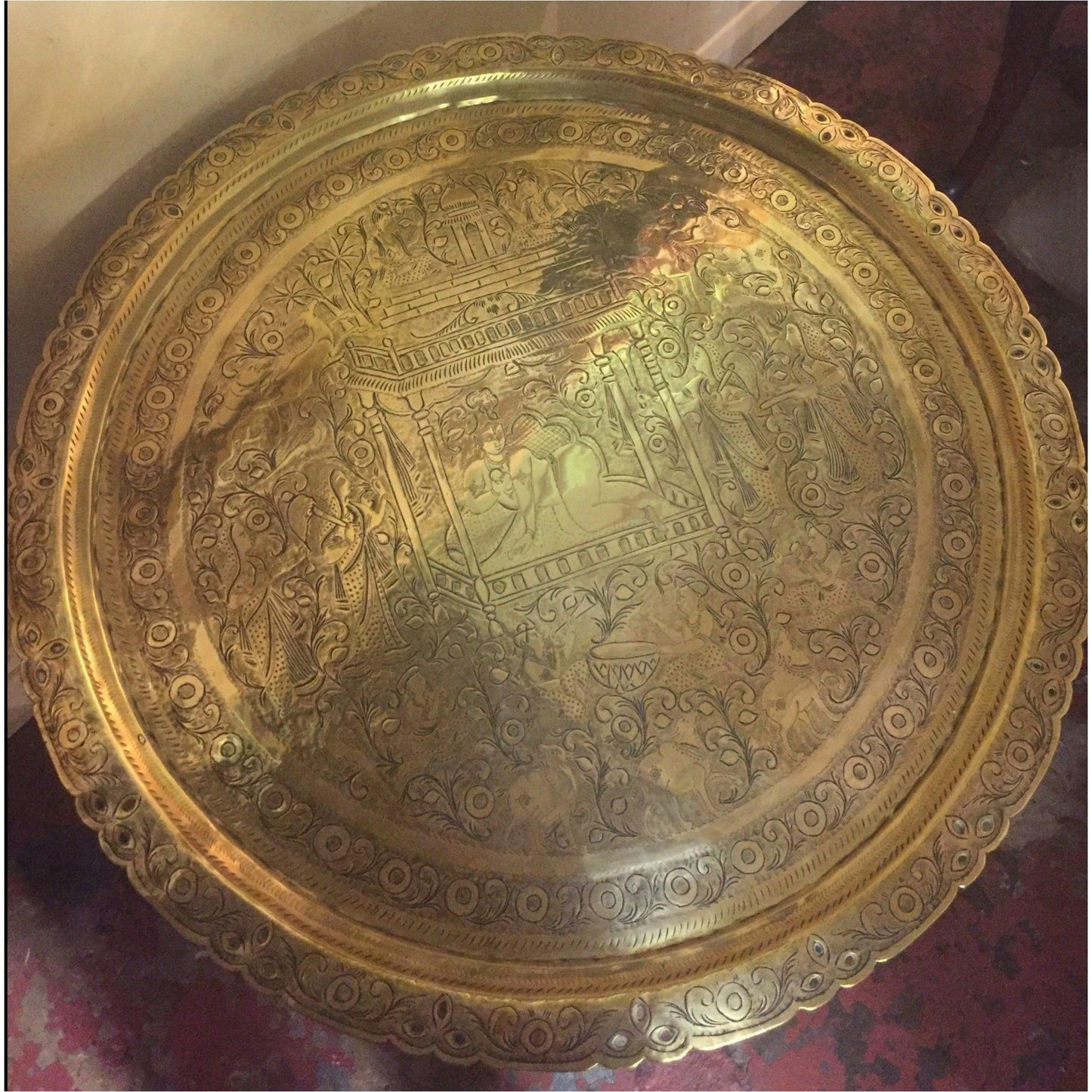 Furniture - Brass Topped Folding Table