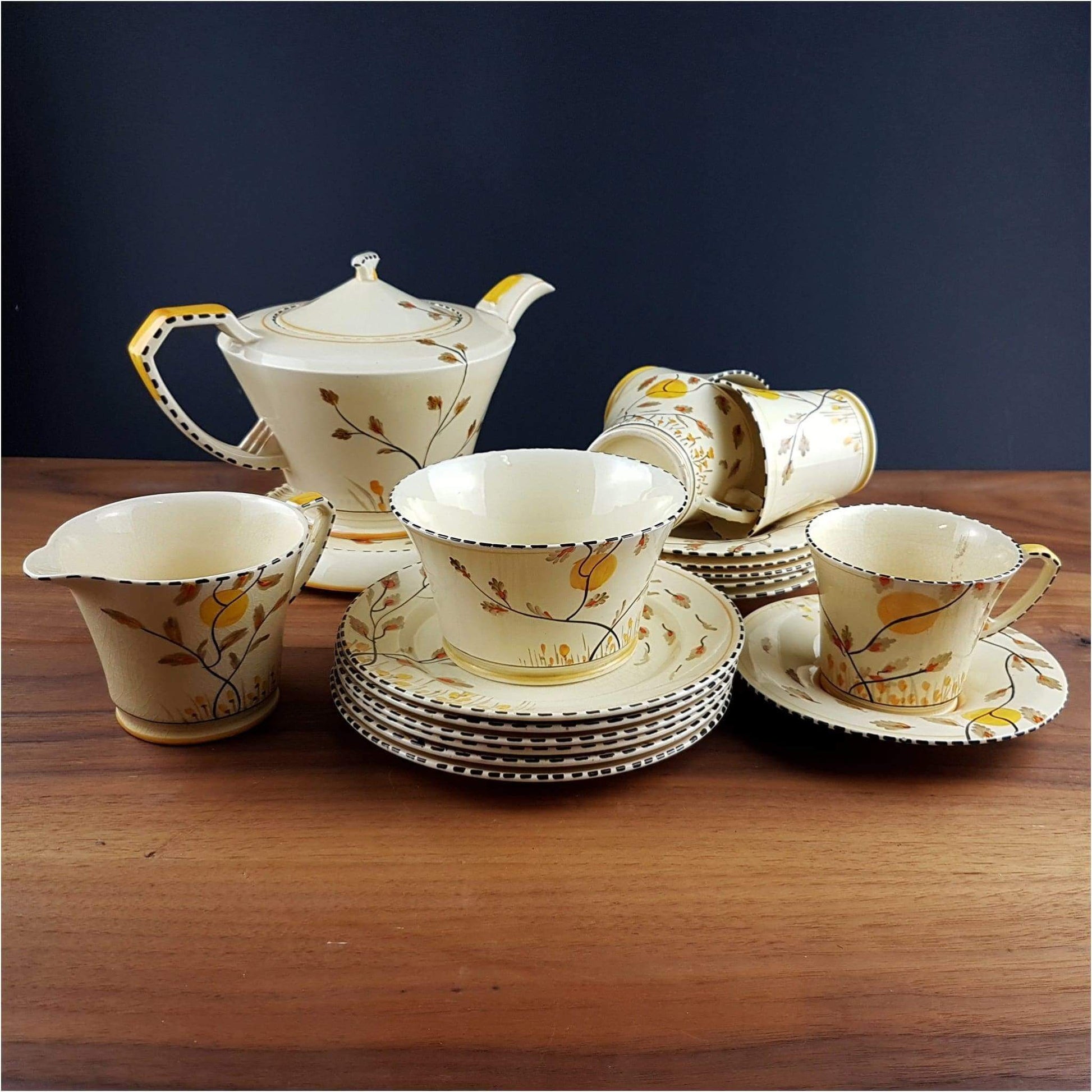 Ceramics - Art Deco Crown Devon Tea Set