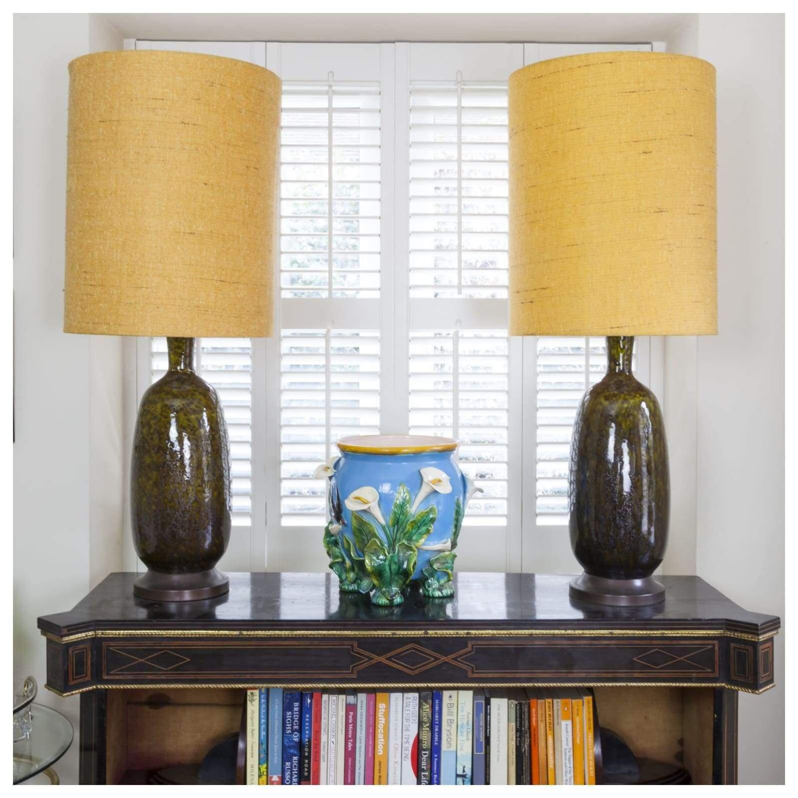 Ceramics - George Jones 'Swallow And Calla Lily' Jardinière