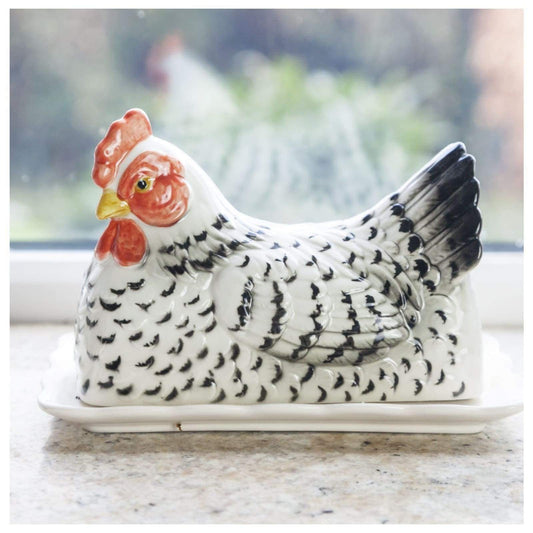 Ceramics - Otagiri French Hen Butter Dish