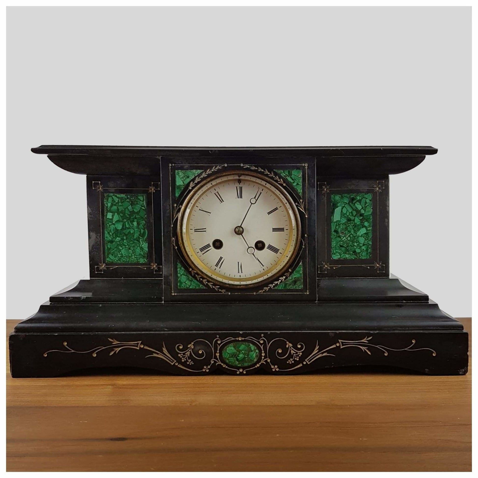 Clocks - Black Slate Victorian Mantel Clock