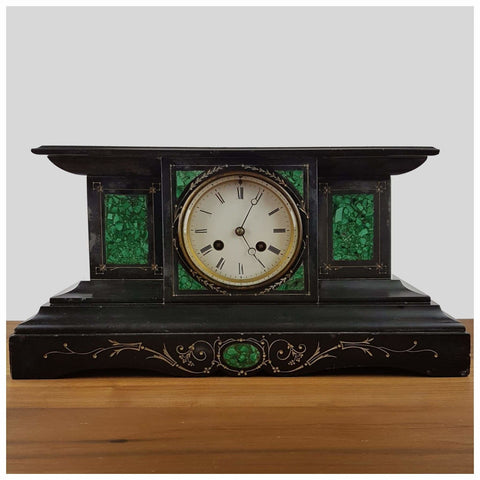 Clocks - Black Slate Victorian Mantel Clock
