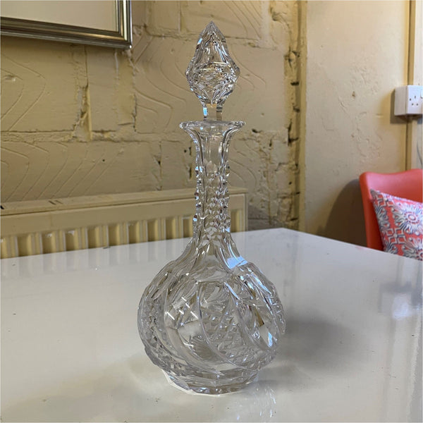 Cut Glass Crystal Decanter - Glass