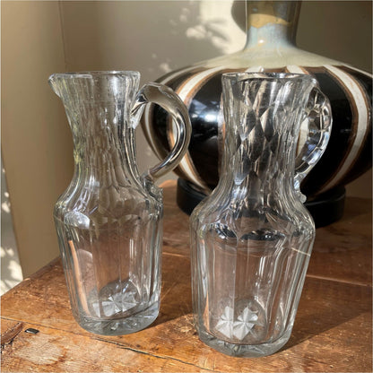 Cut Glass Small Water Jugs - Glass