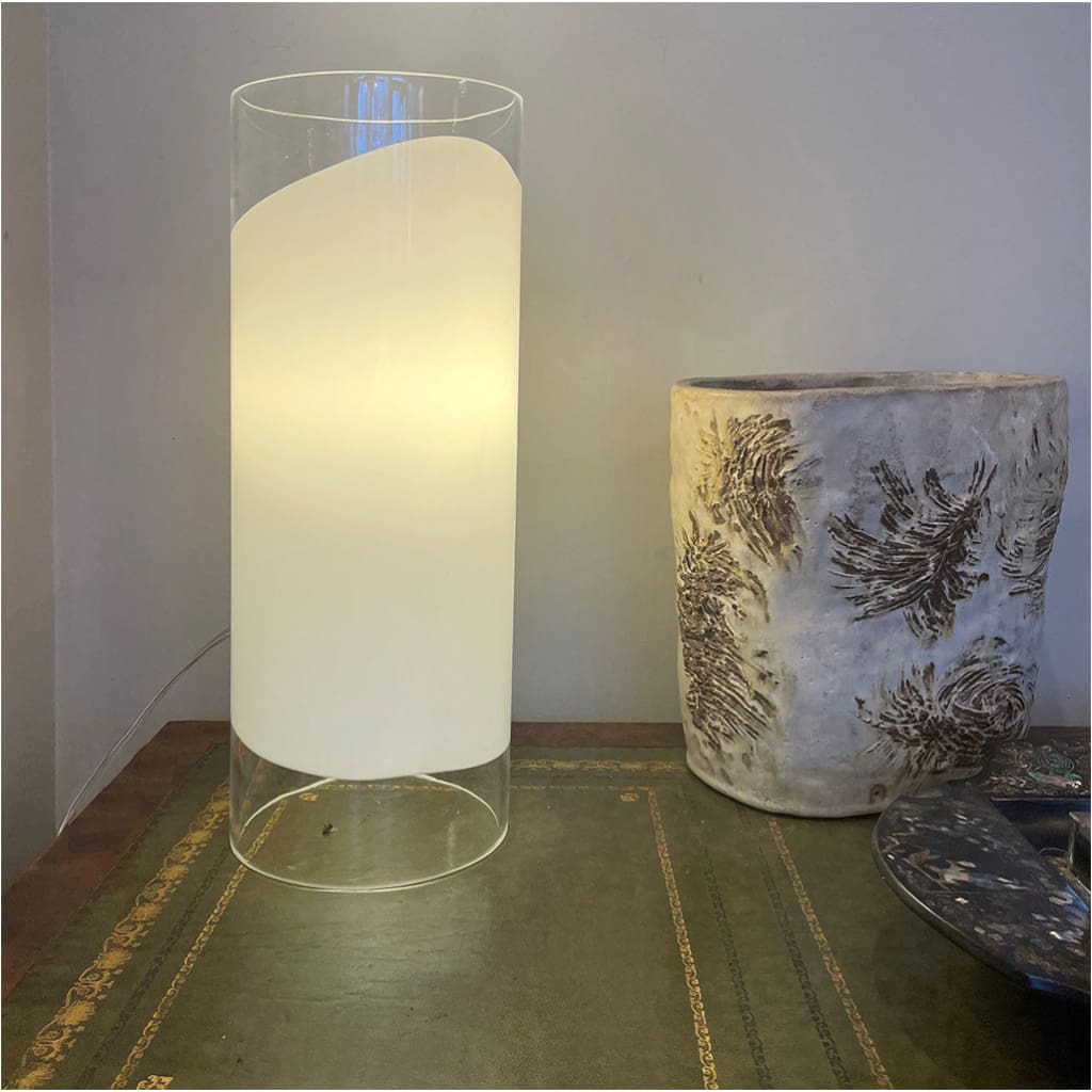 Cylindrical Glass Table Lamp - Lighting