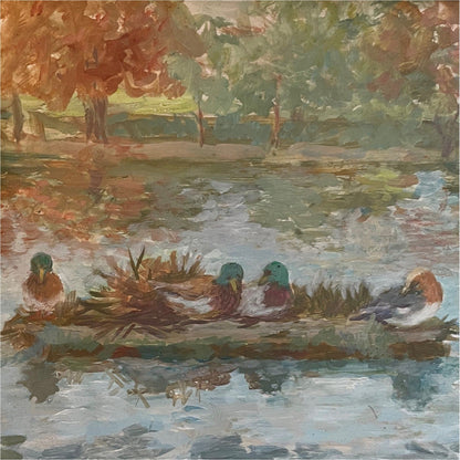 Ducks Richmond Lock Painting - Art
