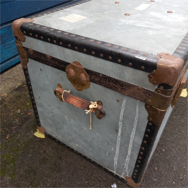 Early C20th Metal Travelling Trunk - Miscellaneous