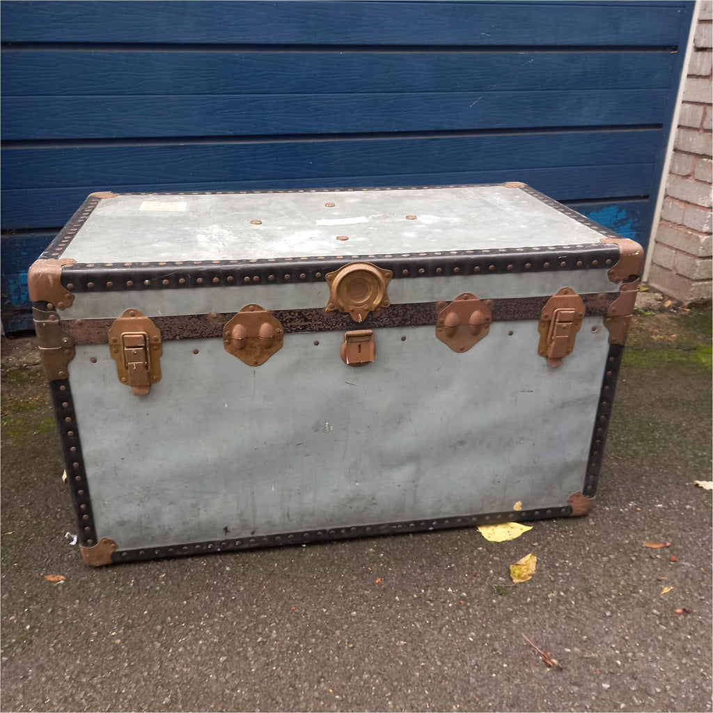 Early C20th Metal Travelling Trunk - Miscellaneous