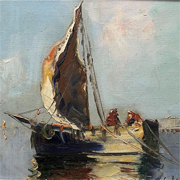 Figures On A Boat - Art