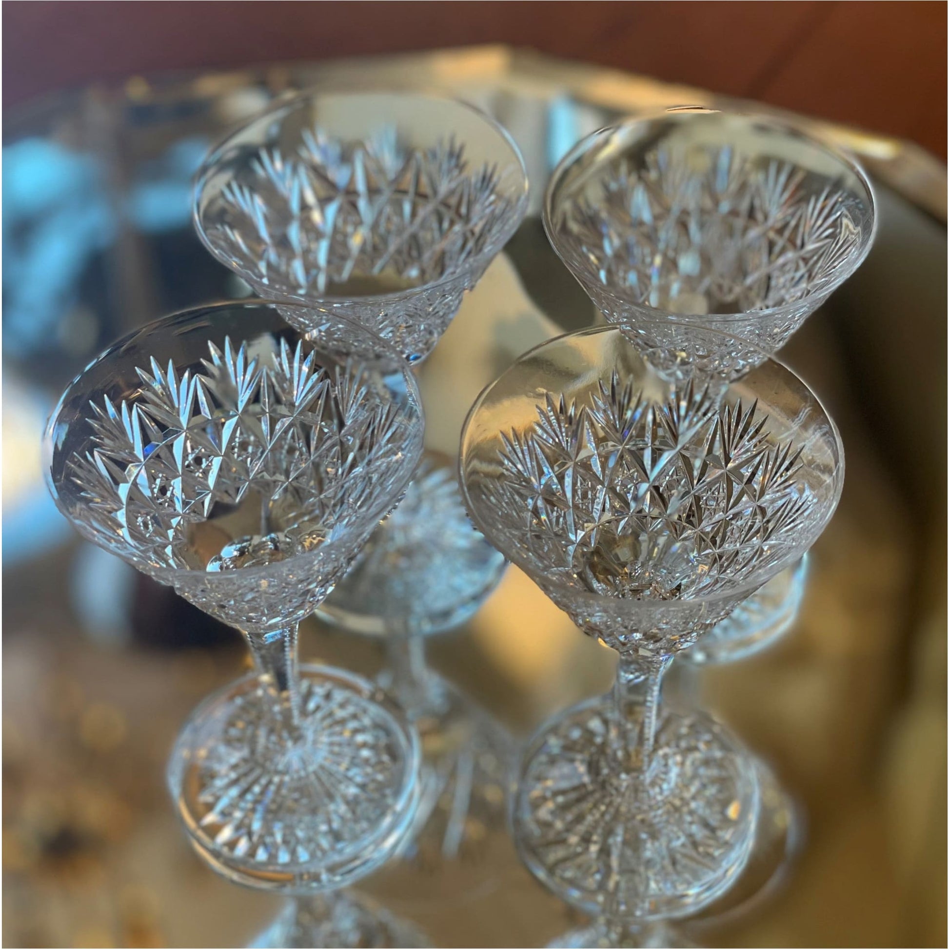 Four Webb Crystal Cocktail Glasses - Glass