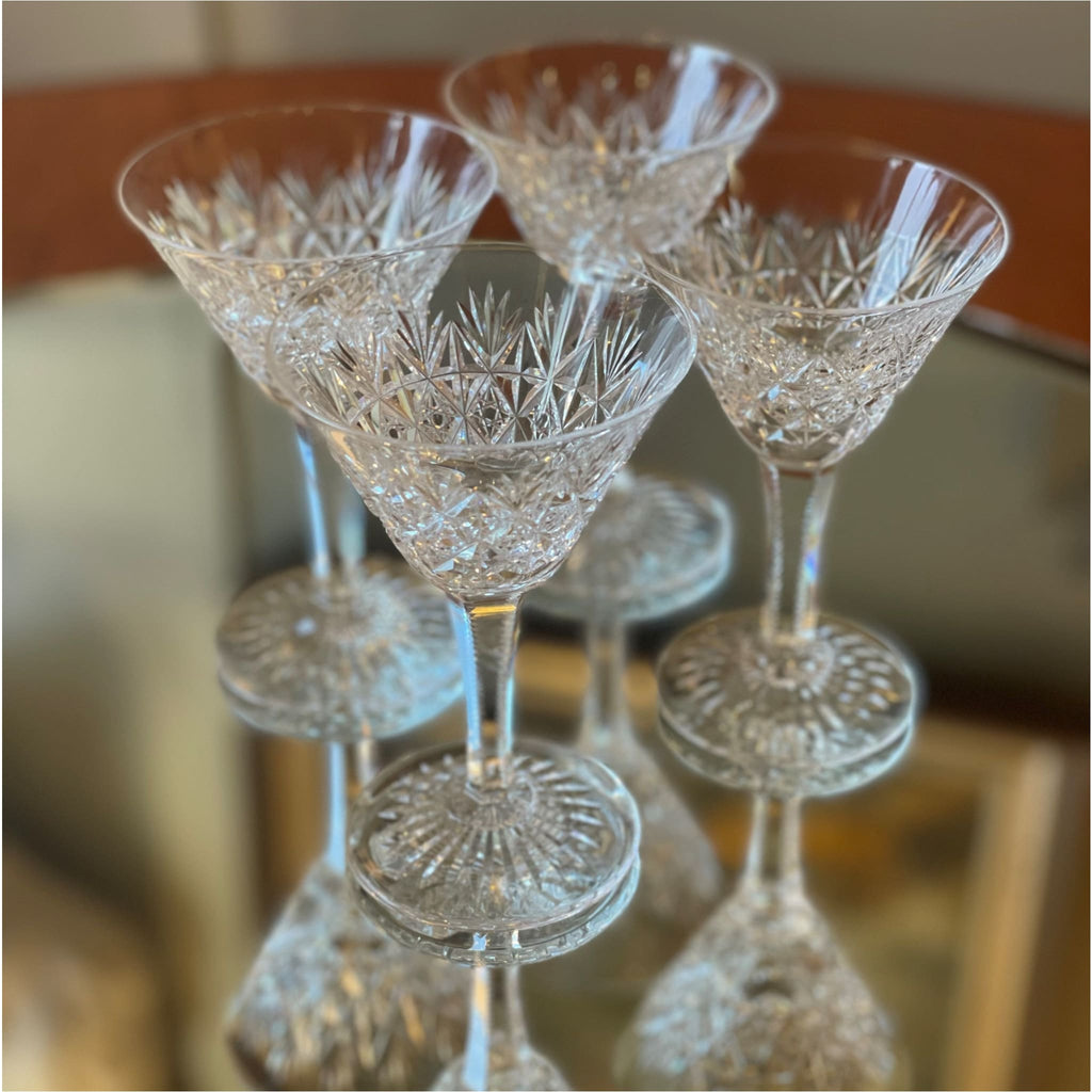 Four Webb Crystal Cocktail Glasses - Glass