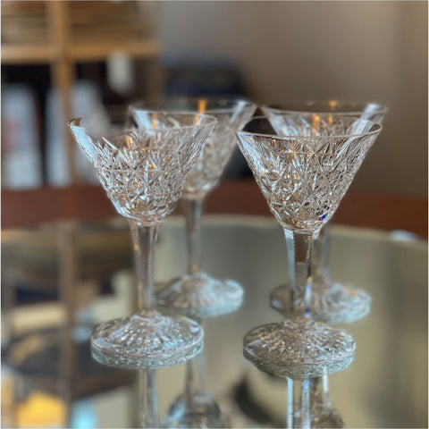 Four Webb Crystal Cocktail Glasses - Glass