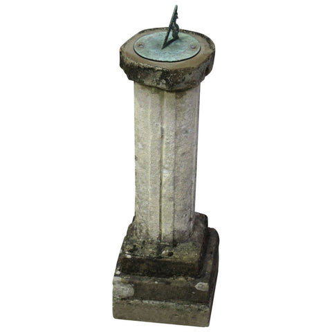 Garden - Bronze Sundial On A Cast Composition Pedestal