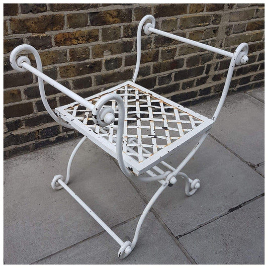 Garden - Scroll Armed Stool