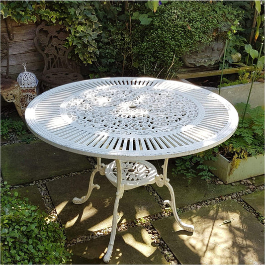 Garden - White Coalbrookdale Style Cast Aluminium Garden Table