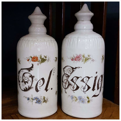 Ceramics - German Porcelain Oil And Vinegar Pitchers